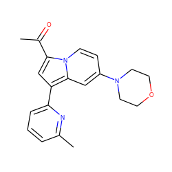 CC(=O)c1cc(-c2cccc(C)n2)c2cc(N3CCOCC3)ccn12 ZINC000653805000