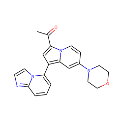 CC(=O)c1cc(-c2cccc3nccn23)c2cc(N3CCOCC3)ccn12 ZINC000263620687