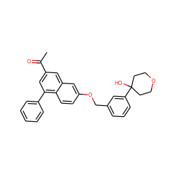 CC(=O)c1cc(-c2ccccc2)c2ccc(OCc3cccc(C4(O)CCOCC4)c3)cc2c1 ZINC000000834464