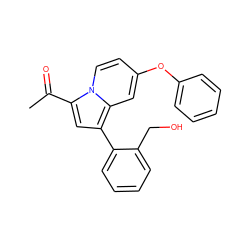 CC(=O)c1cc(-c2ccccc2CO)c2cc(Oc3ccccc3)ccn12 ZINC000095920942