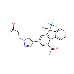 CC(=O)c1cc(-c2cnn(CCC(=O)O)c2)cc2c1-c1ccccc1[C@]2(O)C(F)(F)F ZINC000144904003