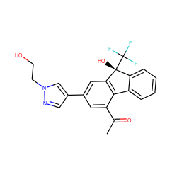 CC(=O)c1cc(-c2cnn(CCO)c2)cc2c1-c1ccccc1[C@@]2(O)C(F)(F)F ZINC000143279378