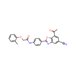 CC(=O)c1cc(C#N)cc2nc(-c3ccc(NC(=O)COc4ccccc4C)cc3)oc12 ZINC000045348090