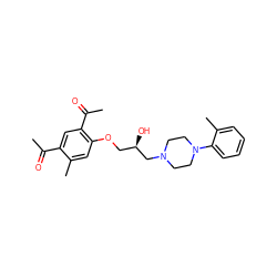 CC(=O)c1cc(C(C)=O)c(OC[C@@H](O)CN2CCN(c3ccccc3C)CC2)cc1C ZINC000028636160