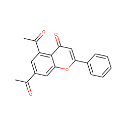 CC(=O)c1cc(C(C)=O)c2c(=O)cc(-c3ccccc3)oc2c1 ZINC000040954492