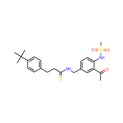 CC(=O)c1cc(CNC(=S)CCc2ccc(C(C)(C)C)cc2)ccc1NS(C)(=O)=O ZINC000045393724