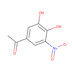 CC(=O)c1cc(O)c(O)c([N+](=O)[O-])c1 ZINC000000002778