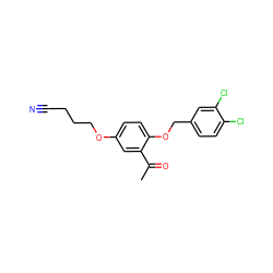 CC(=O)c1cc(OCCCC#N)ccc1OCc1ccc(Cl)c(Cl)c1 ZINC000028220669