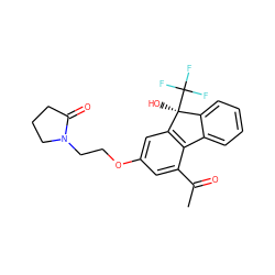 CC(=O)c1cc(OCCN2CCCC2=O)cc2c1-c1ccccc1[C@]2(O)C(F)(F)F ZINC000143279787