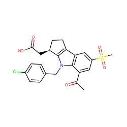 CC(=O)c1cc(S(C)(=O)=O)cc2c3c(n(Cc4ccc(Cl)cc4)c12)[C@@H](CC(=O)O)CC3 ZINC000006013367