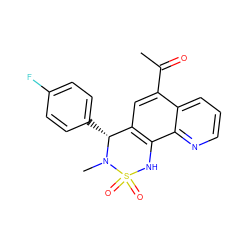 CC(=O)c1cc2c(c3ncccc13)NS(=O)(=O)N(C)[C@@H]2c1ccc(F)cc1 ZINC000201590687