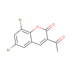 CC(=O)c1cc2cc(Br)cc(Br)c2oc1=O ZINC000000194282