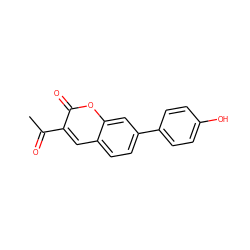 CC(=O)c1cc2ccc(-c3ccc(O)cc3)cc2oc1=O ZINC000066104039