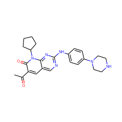 CC(=O)c1cc2cnc(Nc3ccc(N4CCNCC4)cc3)nc2n(C2CCCC2)c1=O ZINC001772602318