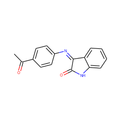 CC(=O)c1ccc(/N=C2\C(=O)Nc3ccccc32)cc1 ZINC000012364713