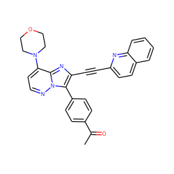 CC(=O)c1ccc(-c2c(C#Cc3ccc4ccccc4n3)nc3c(N4CCOCC4)ccnn23)cc1 ZINC001772612443