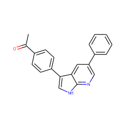 CC(=O)c1ccc(-c2c[nH]c3ncc(-c4ccccc4)cc23)cc1 ZINC000043078778