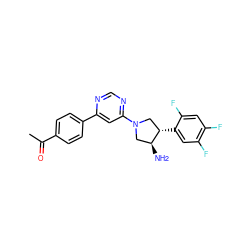 CC(=O)c1ccc(-c2cc(N3C[C@H](c4cc(F)c(F)cc4F)[C@@H](N)C3)ncn2)cc1 ZINC000028823839