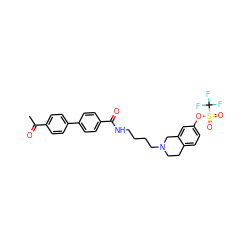 CC(=O)c1ccc(-c2ccc(C(=O)NCCCCN3CCc4ccc(OS(=O)(=O)C(F)(F)F)cc4C3)cc2)cc1 ZINC000044005114