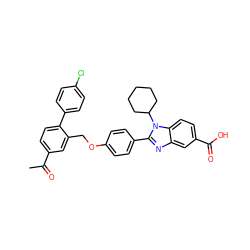 CC(=O)c1ccc(-c2ccc(Cl)cc2)c(COc2ccc(-c3nc4cc(C(=O)O)ccc4n3C3CCCCC3)cc2)c1 ZINC000036350411