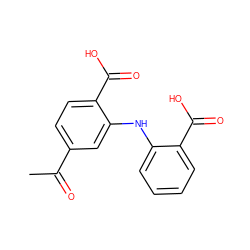 CC(=O)c1ccc(C(=O)O)c(Nc2ccccc2C(=O)O)c1 ZINC001772610505