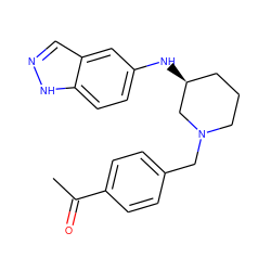 CC(=O)c1ccc(CN2CCC[C@H](Nc3ccc4[nH]ncc4c3)C2)cc1 ZINC000114332643