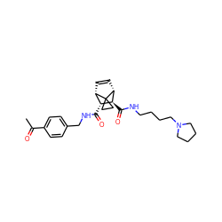 CC(=O)c1ccc(CNC(=O)[C@@H]2[C@@H]3C=C[C@H]([C@H]2C(=O)NCCCCN2CCCC2)C32CC2)cc1 ZINC000168471911