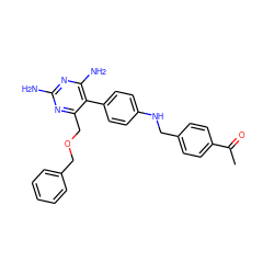 CC(=O)c1ccc(CNc2ccc(-c3c(N)nc(N)nc3COCc3ccccc3)cc2)cc1 ZINC000013685991