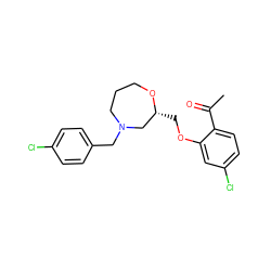 CC(=O)c1ccc(Cl)cc1OC[C@@H]1CN(Cc2ccc(Cl)cc2)CCCO1 ZINC000013579683