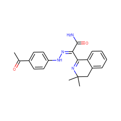 CC(=O)c1ccc(N/N=C(/C(N)=O)C2=NC(C)(C)Cc3ccccc32)cc1 ZINC000013145035