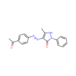 CC(=O)c1ccc(N=Nc2c(C)[nH]n(-c3ccccc3)c2=O)cc1 ZINC000261162206