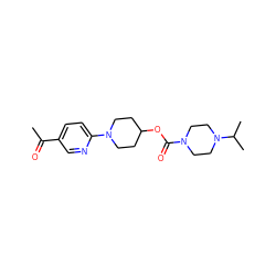 CC(=O)c1ccc(N2CCC(OC(=O)N3CCN(C(C)C)CC3)CC2)nc1 ZINC000223493300