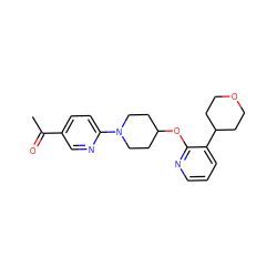 CC(=O)c1ccc(N2CCC(Oc3ncccc3C3CCOCC3)CC2)nc1 ZINC000096169014