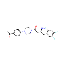 CC(=O)c1ccc(N2CCN(C(=O)C[C@H](N)Cc3cc(F)c(F)cc3F)CC2)cc1 ZINC000084712239