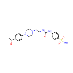 CC(=O)c1ccc(N2CCN(CCNC(=O)Nc3ccc(S(N)(=O)=O)cc3)CC2)cc1 ZINC001772580481