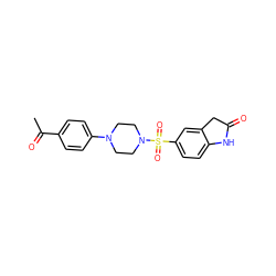 CC(=O)c1ccc(N2CCN(S(=O)(=O)c3ccc4c(c3)CC(=O)N4)CC2)cc1 ZINC000006920171