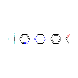 CC(=O)c1ccc(N2CCN(c3ccc(C(F)(F)F)cn3)CC2)cc1 ZINC000019771184