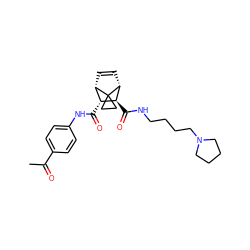 CC(=O)c1ccc(NC(=O)[C@@H]2[C@@H]3C=C[C@H]([C@H]2C(=O)NCCCCN2CCCC2)C32CC2)cc1 ZINC000168461036