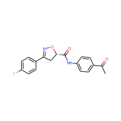 CC(=O)c1ccc(NC(=O)[C@@H]2CC(c3ccc(F)cc3)=NO2)cc1 ZINC000004119278