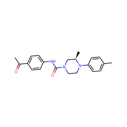 CC(=O)c1ccc(NC(=O)N2CCN(c3ccc(C)cc3)[C@H](C)C2)cc1 ZINC000001119270