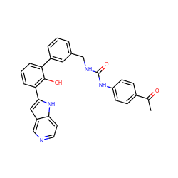 CC(=O)c1ccc(NC(=O)NCc2cccc(-c3cccc(-c4cc5cnccc5[nH]4)c3O)c2)cc1 ZINC000101042901