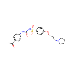 CC(=O)c1ccc(NC(=O)NS(=O)(=O)c2ccc(OCCCN3CCCC3)cc2)cc1 ZINC000084602411