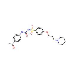 CC(=O)c1ccc(NC(=O)NS(=O)(=O)c2ccc(OCCCN3CCCCC3)cc2)cc1 ZINC000084618042