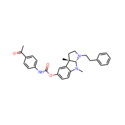 CC(=O)c1ccc(NC(=O)Oc2ccc3c(c2)[C@]2(C)CCN(CCc4ccccc4)[C@@H]2N3C)cc1 ZINC000049036303