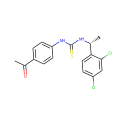 CC(=O)c1ccc(NC(=S)N[C@H](C)c2ccc(Cl)cc2Cl)cc1 ZINC000013636481