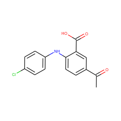 CC(=O)c1ccc(Nc2ccc(Cl)cc2)c(C(=O)O)c1 ZINC000084705390