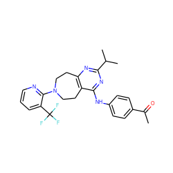 CC(=O)c1ccc(Nc2nc(C(C)C)nc3c2CCN(c2ncccc2C(F)(F)F)CC3)cc1 ZINC000167819099