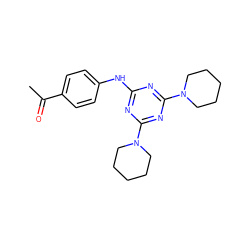 CC(=O)c1ccc(Nc2nc(N3CCCCC3)nc(N3CCCCC3)n2)cc1 ZINC000022857471