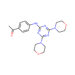 CC(=O)c1ccc(Nc2nc(N3CCOCC3)nc(N3CCOCC3)n2)cc1 ZINC000000844809