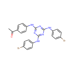 CC(=O)c1ccc(Nc2nc(Nc3ccc(Br)cc3)nc(Nc3ccc(Br)cc3)n2)cc1 ZINC000003147099